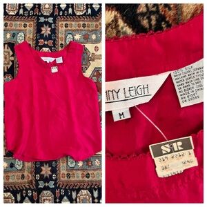 NWT Vintage Sunny Leigh silk top pink magenta tank flowing M